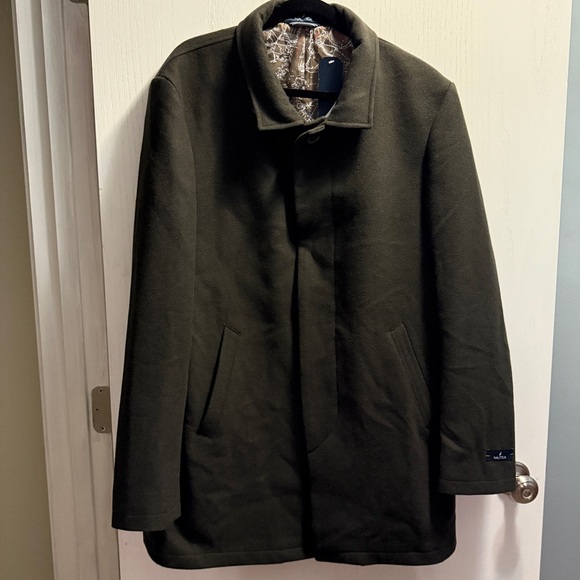 Nautica Mens Dress Pea Coat Dark Olive Green  size 44R NWT - Picture 10 of 11